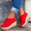 Women’s Wedge Thick Sole SneakersShoesvariantimage2Vulcanize-Shoes-Women-Sneakers-Ladies-Solid-Color-Wedge-Thick-Shoes-Round-Toe-Lace-Up-Comfortable-Platform
