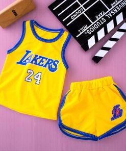 2 pcs Baby Kids Basketball Fashion SetsKidsBoys-Sports-Bas-ketball-Clothes-S