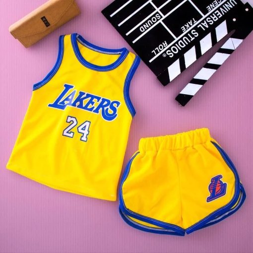 2 pcs Baby Kids Basketball Fashion SetsKidsBoys-Sports-Bas-ketball-Clothes-S