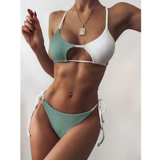 2 Piece High Cut Bikini SetSwimwearsContra-st-Swimsuit-2021-New-Bikin