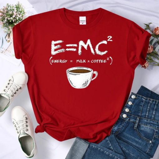 Energy=Milk+Coffee Cotton Shirts-TeesTopsEnergy-milk-coffee-Harajuku-T-Sh