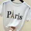 Paris Eiffel Tower Beaded ShirtsTopsIns-Sho-rt-Sleeve-Paris-Eiffel-To