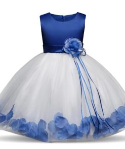 Elegant Floral Ribbon Baby Girl DressKidsKids-Flowers-Ribbons-Dresses-for