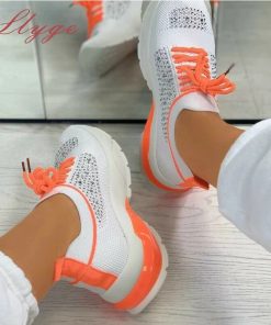 Women’s Vulcanized Running SneakersFlatsLadies-Fla-t-Shoes-Knitting-Vulca