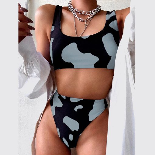 New Trendy Cow Print Bikini SetSwimwearsNew-Cow-Print-Bikinis-High-Waist-1