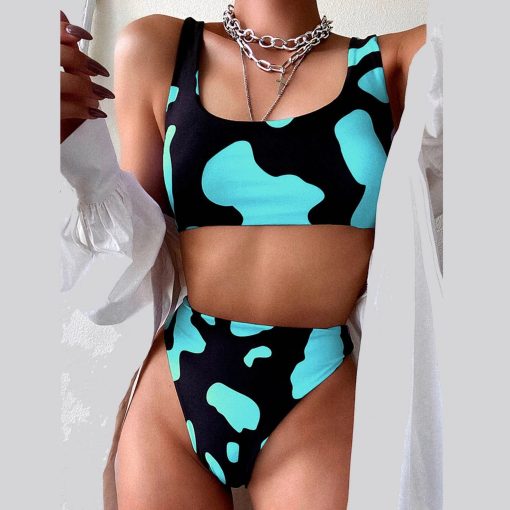 New Trendy Cow Print Bikini SetSwimwearsNew-Cow-Print-Bikinis-High-Waist