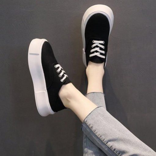 Women’s Trendy Thick Sole SneakersFlatsShoes-Female-Footwear-Clogs-Plat