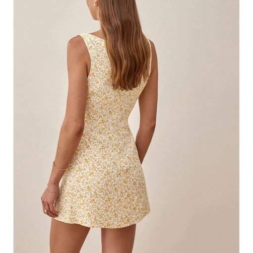 Spring Trendy Floral Print Mini DressDressesSummer-Dress-2021-Beac-h-Vacation