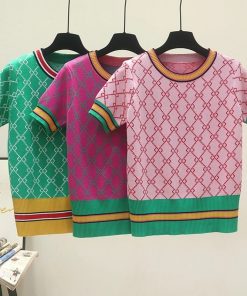 Women’s Knitted Casual ShirtsTopsSummer-New-T-hin-Knit-Sweater-Eur