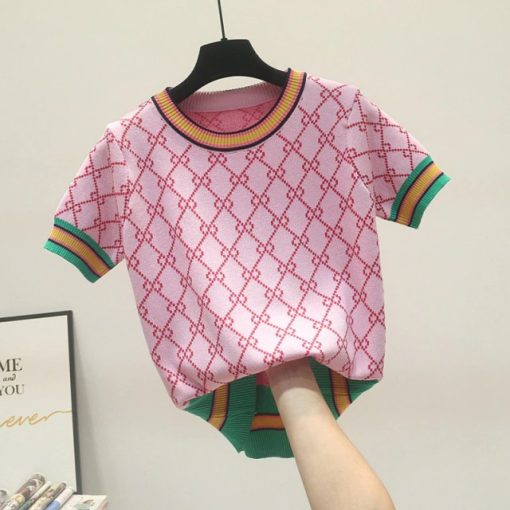 Women’s Knitted Casual ShirtsTopsSummer-New-Thin-Knit-Sweater-Eur