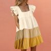 Square Collar Butterfly Sleeve Ruffle Mini DressDressesWomen-Ruffle-Mini-Dress-Summer-C-1