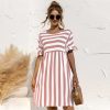 A-Line Striped Casual Summer DressDressesWomen-Summer-Dress-Cute-Loose-St