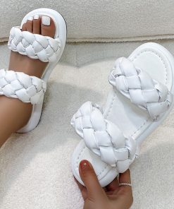 Women’s Comfortable SlippersSandalsmainimage02021-Hand-woven-Women-s-Slippers-Summer-Fashion-Ladies-Sandals-Comfortable-Platform-Beach-Shoes-Flip-flops