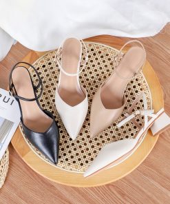 Pointed Toe Ankle Strap Square High Heel SandalsSandalsmainimage02022-New-Shoes-Women-Heels-Female-Pointed-Toe-Ankle-Strap-Square-High-Heel-Leather-Shoes-Ladies