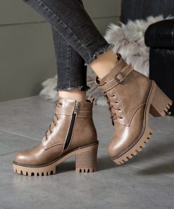 Women’s High Heel Lace Up Ankle BootsBootsmainimage0Boots-Women-2021-Winter-Shoes-Woman-High-Heel-Lace-Up-Ankle-Boots-Buckle-Platform-Artificial-Leather