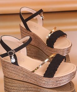 Women’s Open Toe Gladiator SandalsSandalsmainimage0High-Heels-Women-Summer-Shoes-Wedges-Bohemian-Women-Sandals-Flat-Platforms-Diamond-Beach-Sandles-Open-Toe