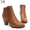 Hot Sale Women’s Ankle BootsBootsmainimage0Return-Women-Ankle-Boots-Fashion-PU-leather-Boots-High-heel-8cm-Ladies-shoes-Side-Zipper-Short