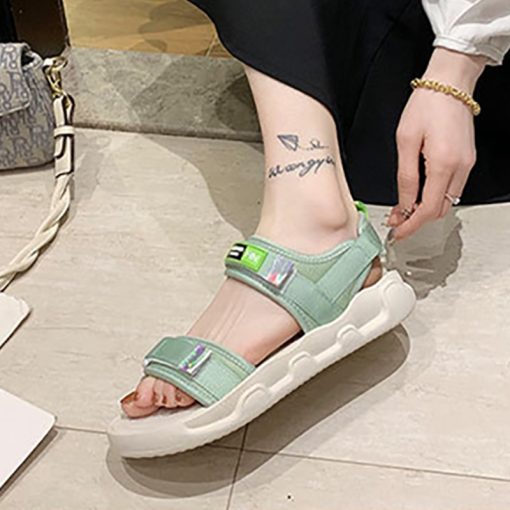 Women’s Trendy Korean Flat SandalsSandalsmainimage0Sports-Sandals-Female-Ins-Tide-2022-Summer-New-Net-Red-Korean-Version-of-The-Velcro-Student