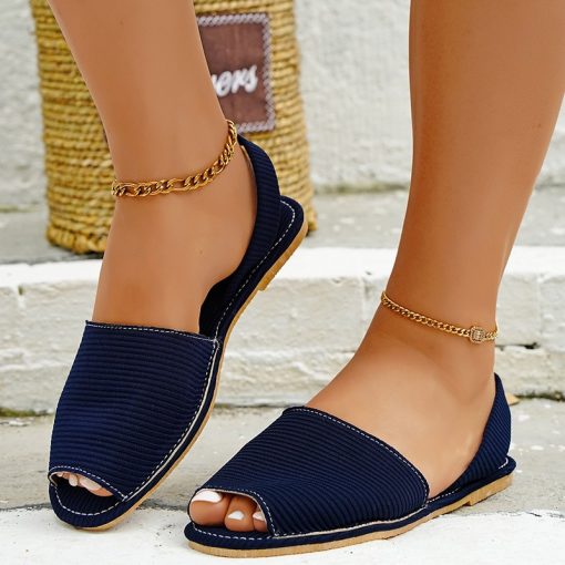 Casual Peep Toe Trendy SandalsSandalsmainimage0Women-s-Shoes-2022-Slippers-Peep-Toe-Stretch-Fabric-Round-Toe-Elegant-Ladies-Slip-on-Slides