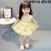 Adorable Lemon Print Korean Baby Mini DressKidsmainimage12021-Summer-Dress-For-Young-Girl-Cotton-Boutique-Lemon-Suspender-Mini-Dress-Clothes-For-Baby-Princess