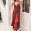 V-neck Split Spaghetti Strap Long JumpsuitsSwimwearsmainimage1Simplee-Sexy-floral-print-jumpsuits-women-V-neck-split-spaghetti-strap-lace-up-long-overalls-Summer