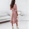 Elegant Fashion V-Neck Midi DressDressesmainimage2Fashion-V-Neck-Long-Sleeve-Green-Midi-Dress-Women-2021-Fall-Clothes-Casual-Elegant-Office-Ladies