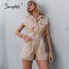 Sleeveless Pockets Belt RomperSwimwearsmainimage2Simplee-Pure-color-sleeveless-pockets-belt-romper-Single-breasted-cool-jumpsuit-romper-High-street-overall-fashion