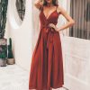 V-neck Split Spaghetti Strap Long JumpsuitsSwimwearsmainimage2Simplee-Sexy-floral-print-jumpsuits-women-V-neck-split-spaghetti-strap-lace-up-long-overalls-Summer