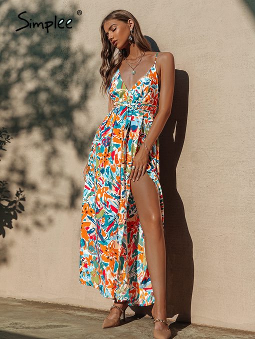 Sexy Summer Holiday Maxi Long DressDressesmainimage2Simplee-Sexy-holiday-print-straps-backless-summer-party-dress-women-High-waist-lace-up-split-maxi