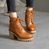 Women’s High Heel Lace Up Ankle BootsBootsmainimage3Boots-Women-2021-Winter-Shoes-Woman-High-Heel-Lace-Up-Ankle-Boots-Buckle-Platform-Artificial-Leather