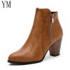 Hot Sale Women’s Ankle BootsBootsmainimage3Return-Women-Ankle-Boots-Fashion-PU-leather-Boots-High-heel-8cm-Ladies-shoes-Side-Zipper-Short