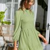 Summer Casual Puff Sleeve Mini SundressDressesmainimage3Simplee-Office-smock-ruffle-women-spring-dress-green-Holiday-high-waist-lace-up-sundress-short-Causal-1