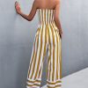 Elegant Strapless Long JumpsuitsDressesmainimage3Summer-Elegant-Strapless-Jumpsuit-Long-Women-Fashion-Black-Striped-Overalls-Wide-Leg-Rompers-Backless-Sexy-Outfits