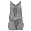 Women’s Drawstring JumpsuitsDressesmainimage4Women-s-Jumpsuit-New-Solid-Summer-Sleeveless-Playsuit-For-Women-Drawstring-Lace-up-Casual-Loose-Playsuits