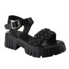 New Summer Diamond Lattice SandalsSandalsmainimage5Elegant-Women-Leather-Sandals-2022-New-Summer-Diamond-Lattice-Sandals-Casual-Velcro-Flat-Bottom-Platform-Sandals
