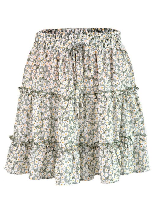 Floral Print Boho Sexy Mini Skirt – Miggon