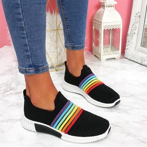 New Fashion Women’s Rainbow Sneakers – Miggon