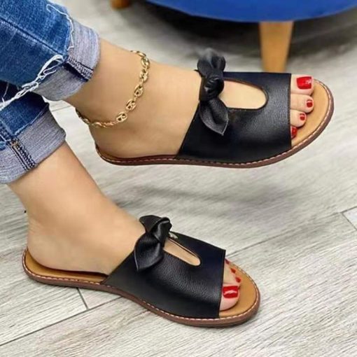 Leisure Fashion Bow Flat Sandals – Miggon