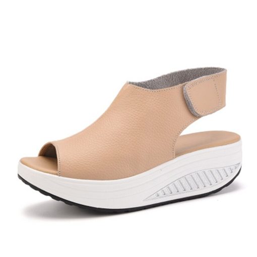 Leather Swing Peep Toe Casual SandalsSandalsvariantimage05-Styles-Summer-Women-Sandals-Platform-Wedges-Sandals-Leather-Swing-Peep-Toe-Casual-Shoes-Women-Walk