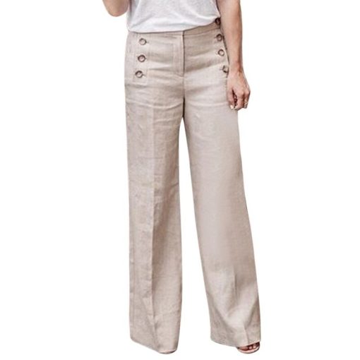Hot Cotton Linen Wide Leg PantsBottomsvariantimage0Plus-Size-3XL-2019-Summer-New-Hot-Cotton-Linen-Women-Wide-Legs-Pants-Solid-Casual-High