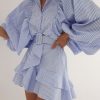 Belt Plaid Batwing Sleeve Shirt Mini DressDressesvariantimage0Simplee-Belt-blue-plaid-batwing-long-sleeve-women-dress-summer-Office-ruffle-shirt-mini-dress-Casual
