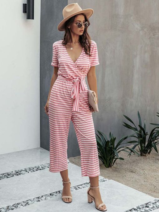 Summer Loose Striped JumpsuitsDressesvariantimage0Summer-Loose-Striped-Jumpsuit-Women-Overalls-Romper-Women-Wide-Short-Sleeve-Long-Jumpsuit-Ladies-Overalls-For