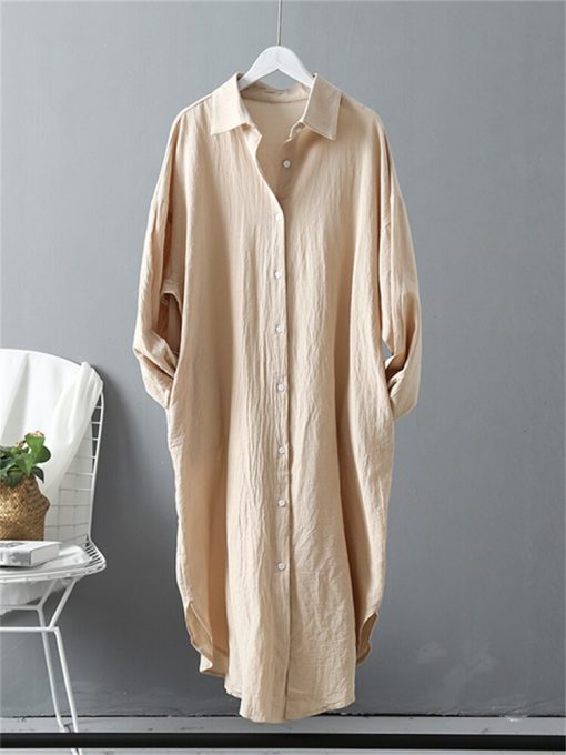 Women’s Spring Full Sleeve Long Shirt DressDressesvariantimage1Long-Sleeve-Women-Long-Shirt-Dress-Spring-Autumn-Casual-Buttons-Loose-Clothes-Robe-Femme-Vestido