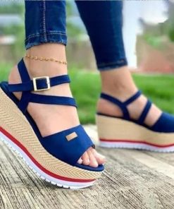 Comfortable Casual Gladiator SandalsSandalsvariantimage1New-2021-Women-Flat-Sandals-Summer-Peep-Toe-New-Plus-Size-Female-Shoes-Solid-Color-Backstrap