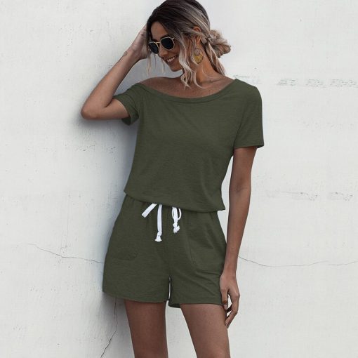 Summer Backless Mini RompersDressesvariantimage1Rompers-Womens-Jumpsuit-Summer-Black-Backless-Playsuits-Casual-Short-Sleeve-Pocket-One-Piece-Clothes-Grey-2020