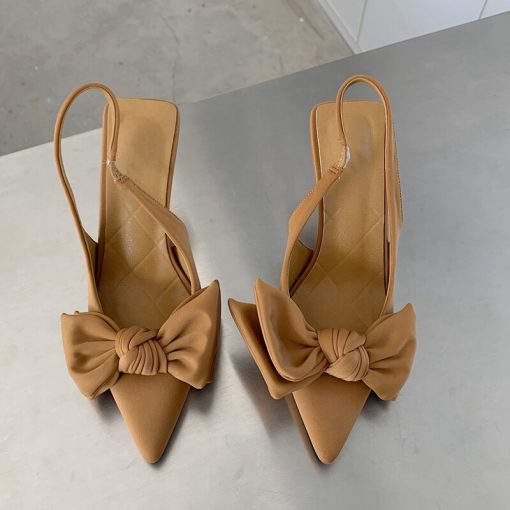 Pointed Toe Slip On PumpsSandalsvariantimage1SUOJIALUN-2022-Summer-Brand-Women-Slingback-Sandals-Shoes-Fashion-Bow-knot-Pointed-Toe-Slip-On-Ladies