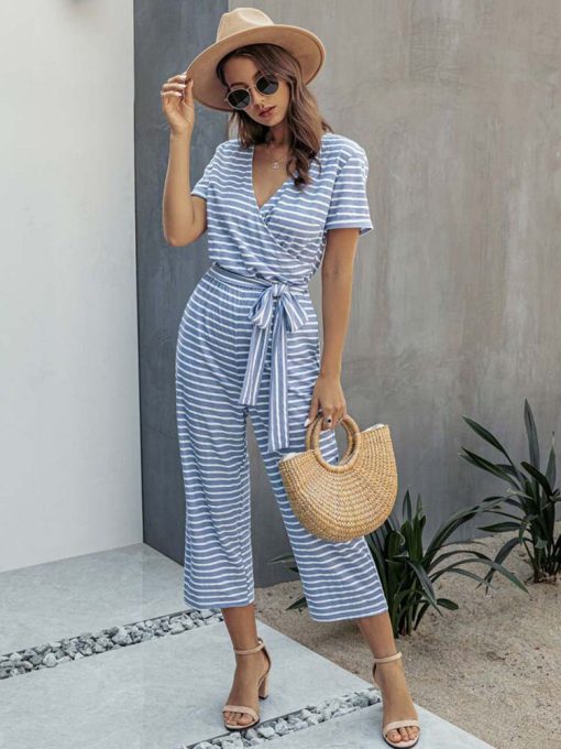 Summer Loose Striped JumpsuitsDressesvariantimage1Summer-Loose-Striped-Jumpsuit-Women-Overalls-Romper-Women-Wide-Short-Sleeve-Long-Jumpsuit-Ladies-Overalls-For