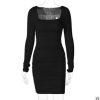 Women’s Sexy Bodycon DressDressesvariantimage1Women-s-Sexy-Long-Sleeve-Bodycon-Evening-Party-Dress-Solid-Color-Square-Collar-Slim-Fit-Pleated