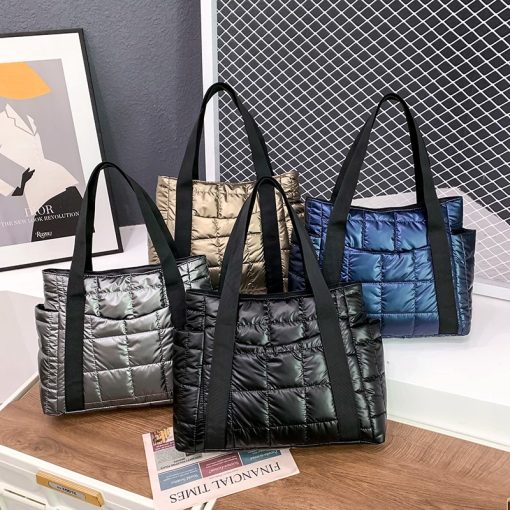 Women’s Plaid Tote Messenger HandbagsHandbags2022-Hit-W-inter-Brand-Textured-P