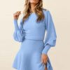 Solid Color Slim Temperament Base Knitted DressDresses2022-New-Autumn-Winter-Women-s-O